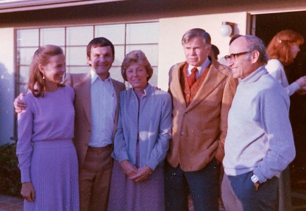with Walter Kohn at a party in Santa Barbara in 1982
