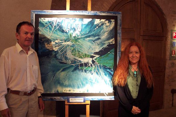 with Laura Pesce and the picture of Instanton, 2005
