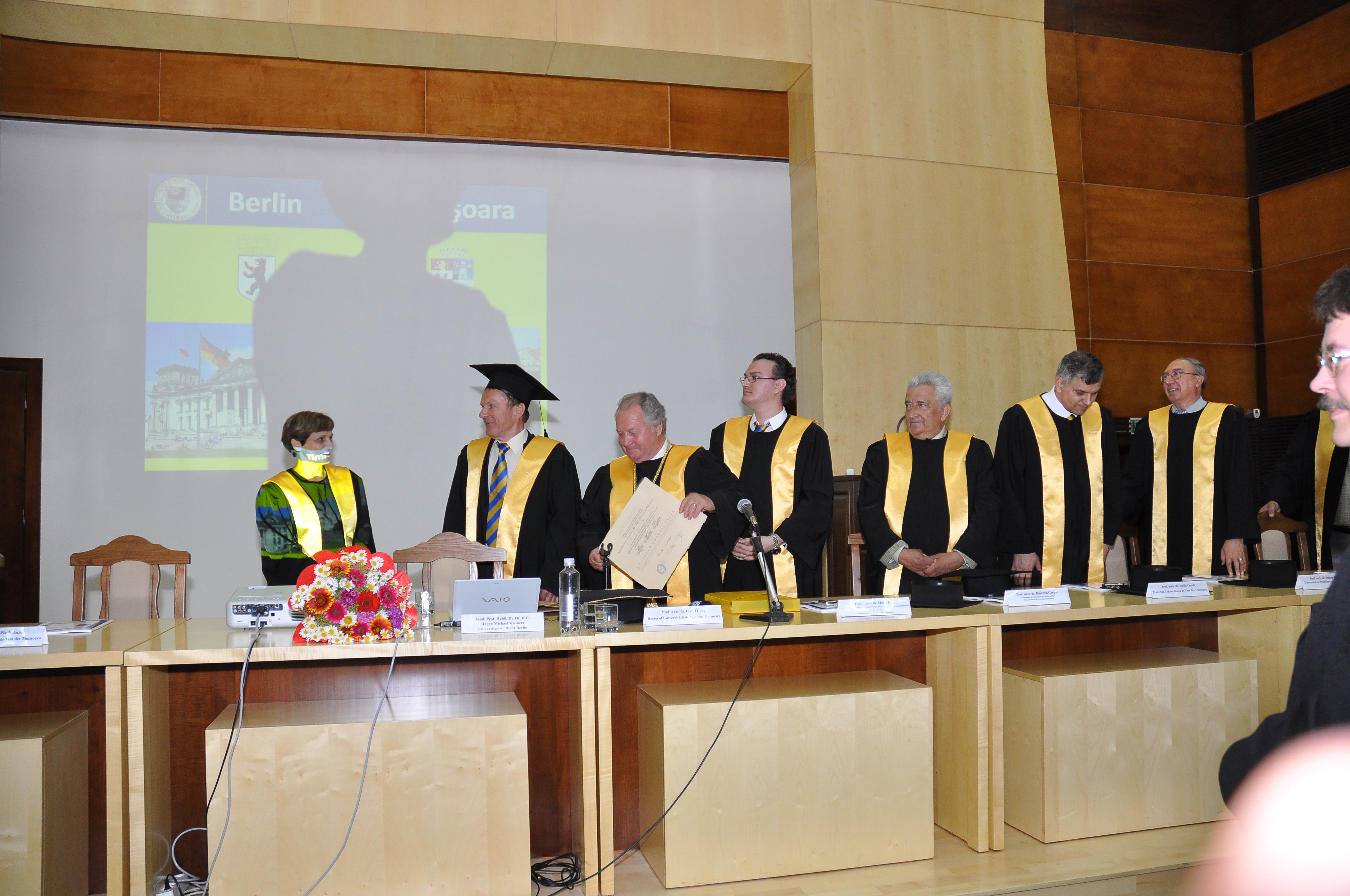 with Academic Senate of West University of Timisoara at Dr. h.c. -ceremony in Timisoara 2009